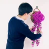 70cm Violet Artificial Flower Party wedding living room festival Decoration diy Wedding Wall Hanging Basket Orchid Flower