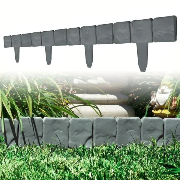 kf-Sc85cb3f88f264b9996012d1de2586b57f 20pcs Plastic Garden Edging Border, Imitation Stone Fence Panels, Patio Outdoor Barrier