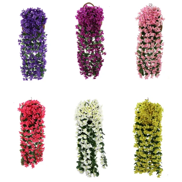 kf-Sd267665ddb6740498ed59d87cf37ed20U 70cm Violet Artificial Flower Party wedding living room festival Decoration diy Wedding Wall Hanging Basket Orchid Flower