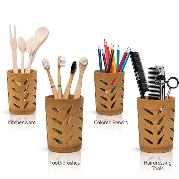 kf-H99c4bebe7b2d409e95a2ee49f2feec4f8 Bamboo Toothbrush Holder For Bathroom Toothbrush Cup With Drainage Quick Drying Bathroom Cup Toothpaste Holder Degradable Cup