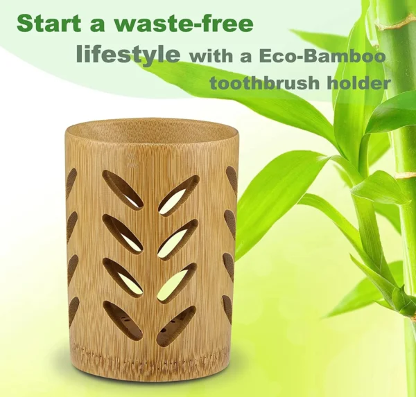 kf-S166dab3843294c12b36a75a2ffedae27U Bamboo Toothbrush Holder For Bathroom Toothbrush Cup With Drainage Quick Drying Bathroom Cup Toothpaste Holder Degradable Cup