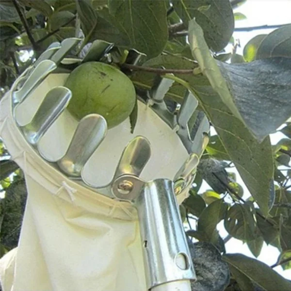 Garden Fruit Picker Head Orchard Apple Pears Orange High Tree Picking Tool Fruit Catcher Pouch Detachable Farm Fruits Collector