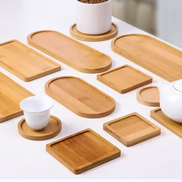 kf-Sbed1bd844f3843a4a76176a95ac6ae5b2 Multi Bamboo Tray Wood Saucer Flower Pot Tray Cup Pad Coaster Plate Kitchen Decorative Plate Creative Coaster Coffee Cup Mat
