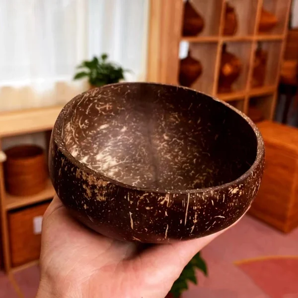 kf-Sdaca0751c82f43c996ebea291b51b1955 Natural Coconut Bowl Set Wooden Salad Ramen Bowl Coconut Wood Spoon Set Coco Smoothie Kitchen Tableware Coconut Bowl